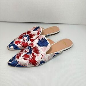 J.Crew Floral Brocade Marina Mule Women's 9.5 Pointed-toe Slides Flats Shoes